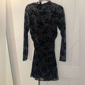 Abercrombie & Fitch Black Floral Long Sleeve Dress